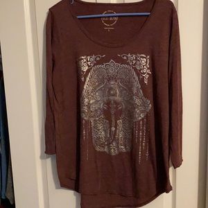 Lucky brand elephant tee top shirt L Large